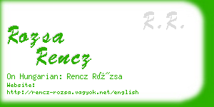 rozsa rencz business card